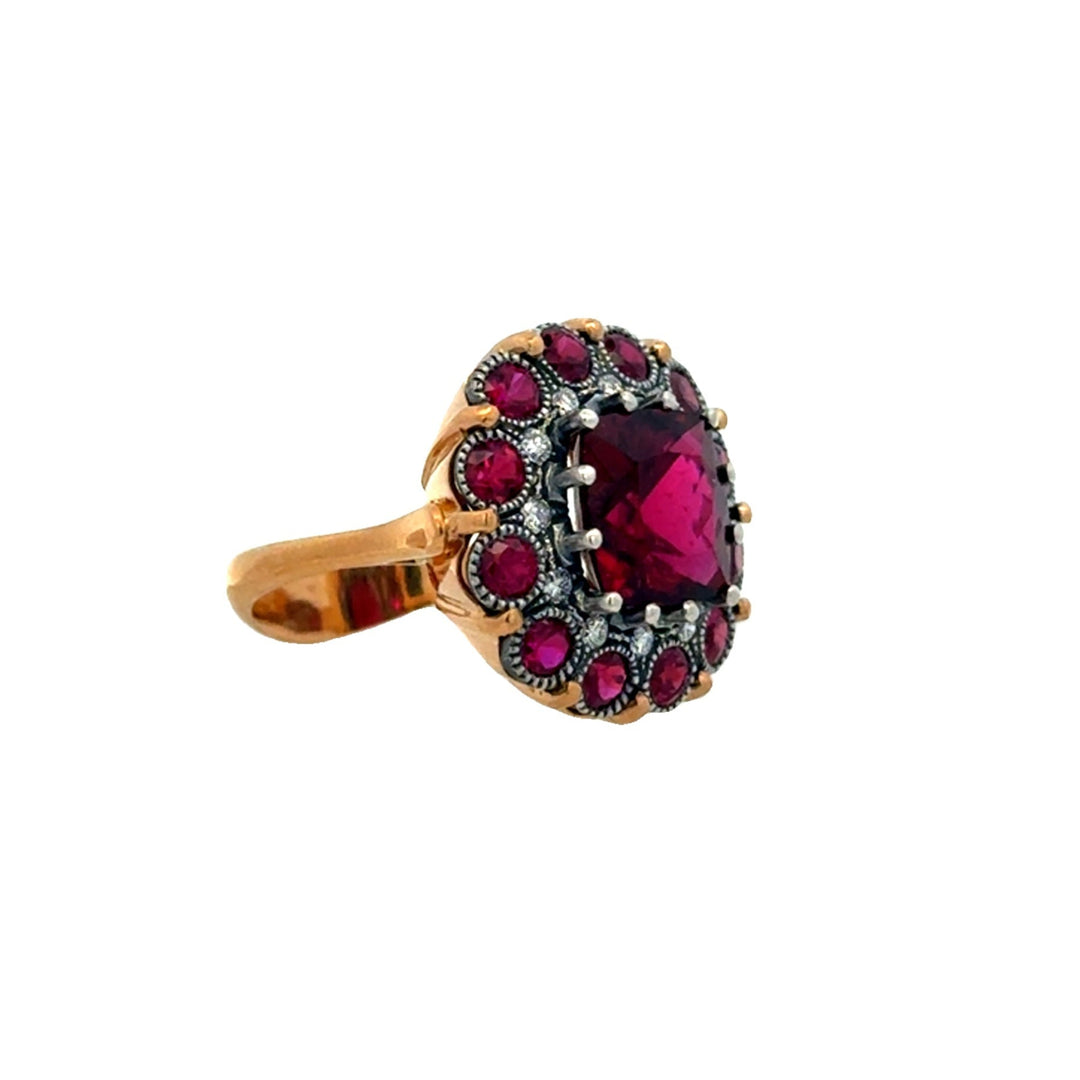 Rubellite & Ruby Cupcake Ring