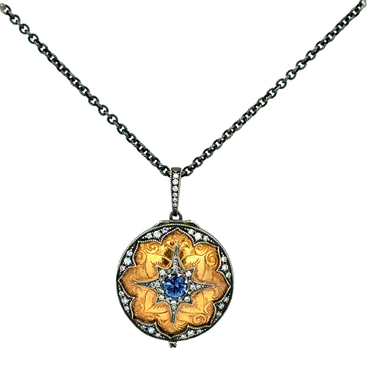 Sapphire North Star Locket