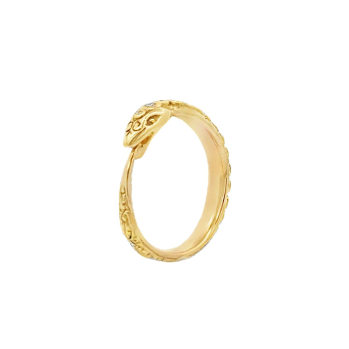 Diamond Snake Ring in Gold