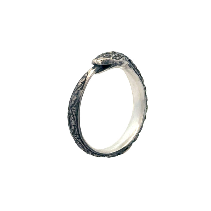 Diamond Snake Ring in Silver