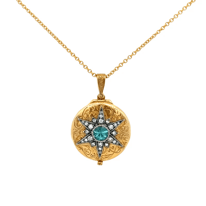 Green Tourmaline Star Locket