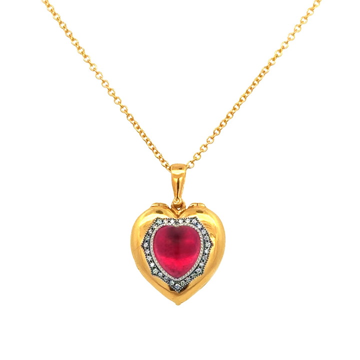 Rubellite Puff Love Locket