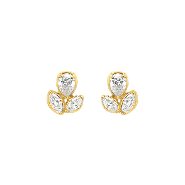 Diamond Cluster Stud Earrings