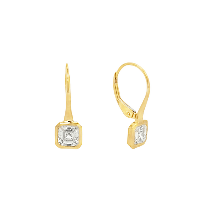 Asscher Diamond Drop Earrings
