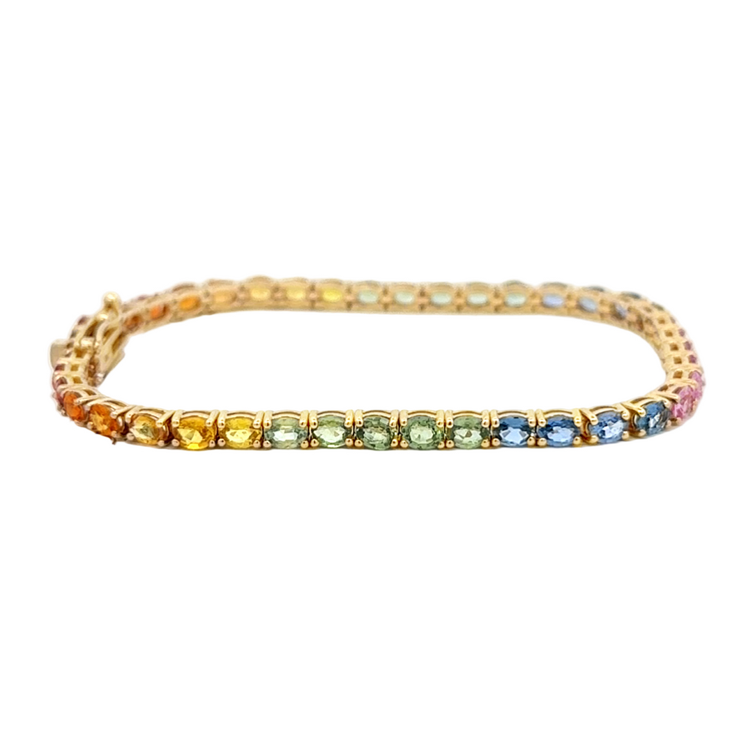 Rainbow Sapphire Tennis Bracelet