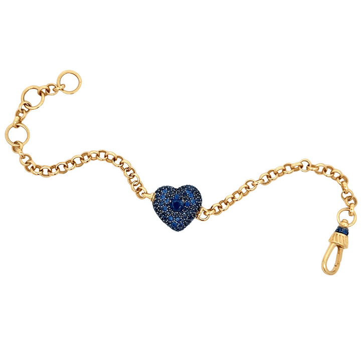 Blue Sapphire Heart Bracelet
