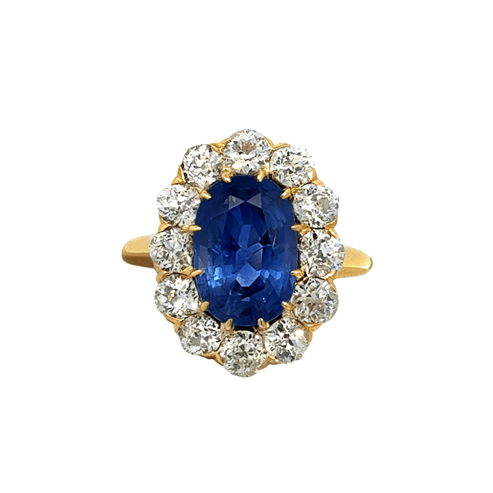 Blue Sapphire and Diamond Ring