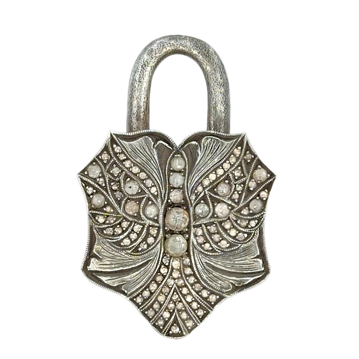 Carved Diamond Padlock Pendant