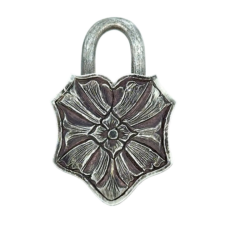 Carved Diamond Padlock Pendant