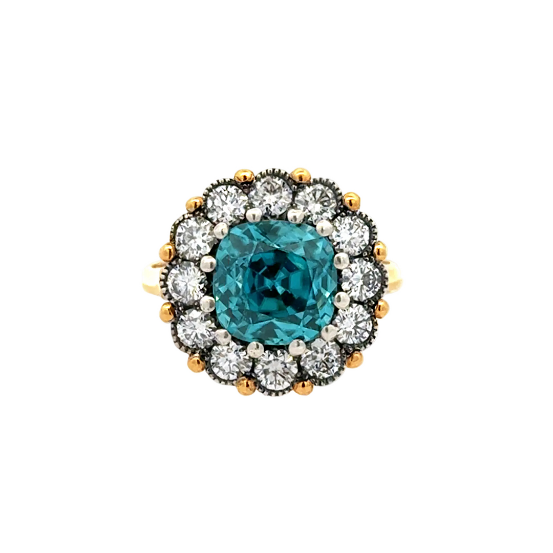 Zircon And Diamond Cupcake Ring