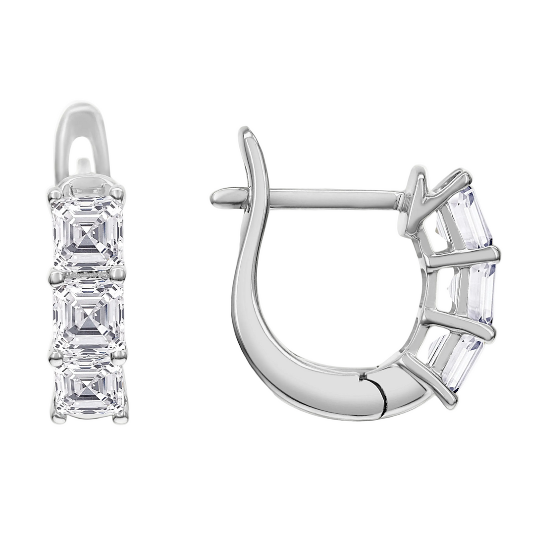 1.35 Carat Diamond Huggie Hoop Earrings