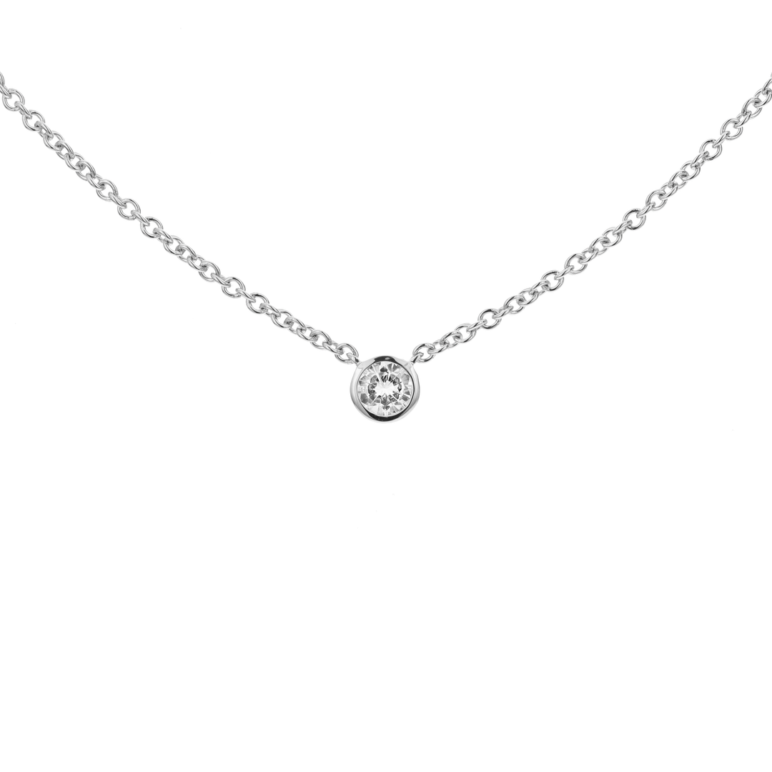 Round Solitaire Diamond Necklace