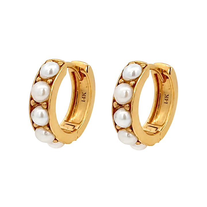 Pearl Huggie Earrings