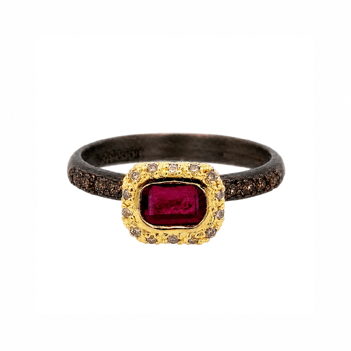 Rhodolite Garnet And Diamond Ring