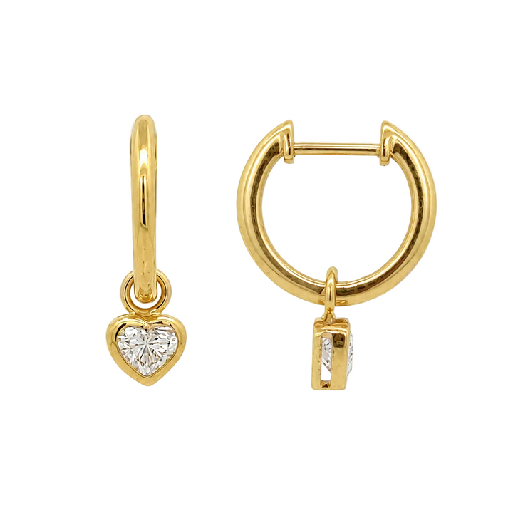 Diamond Heart Drop Earrings