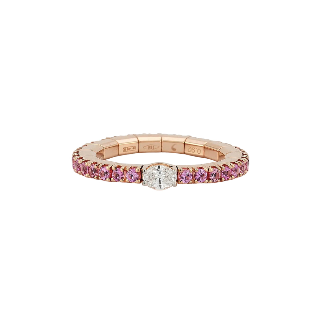 Pink Sapphire & Diamond Stretch Ring