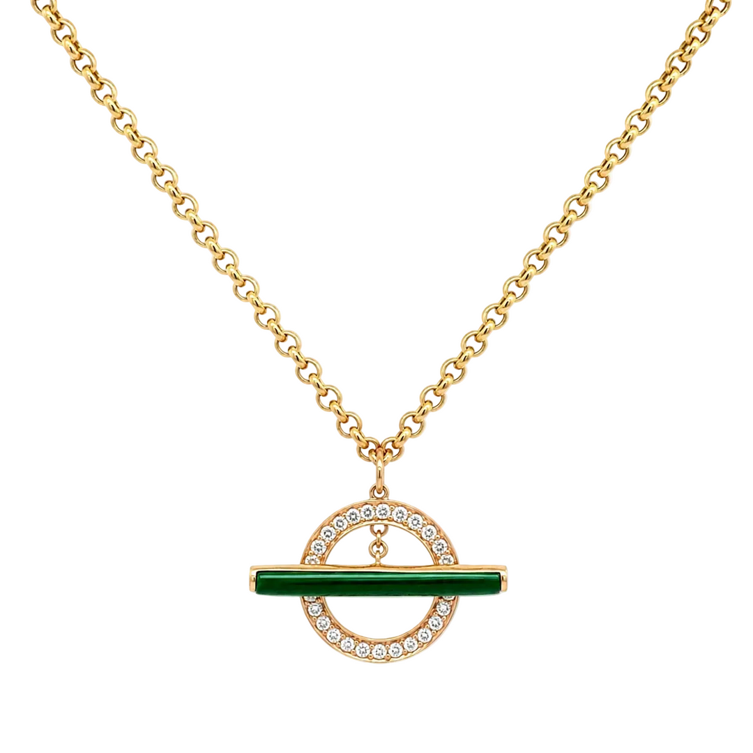 Diamond And Malachite Necklace