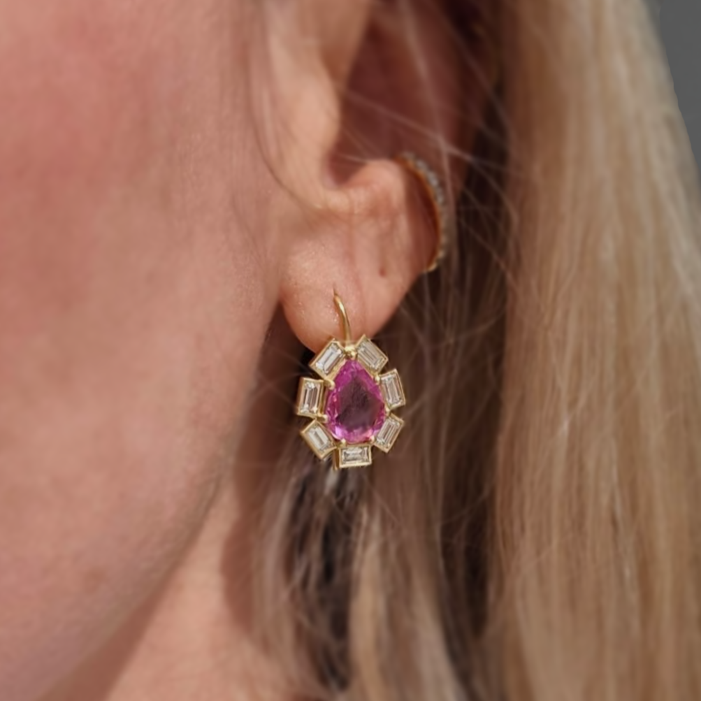 Sapphire Petal Drop Earrings