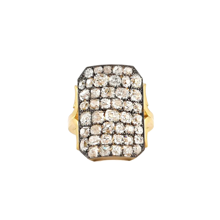 Old European Cut Ten Table Diamond Ring