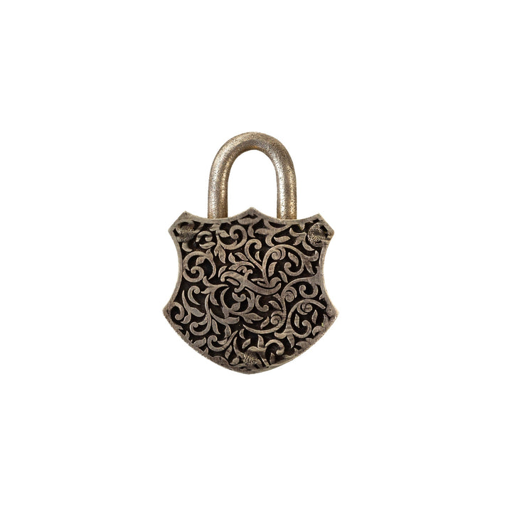 Hand Carved Sunflower Padlock Pendant