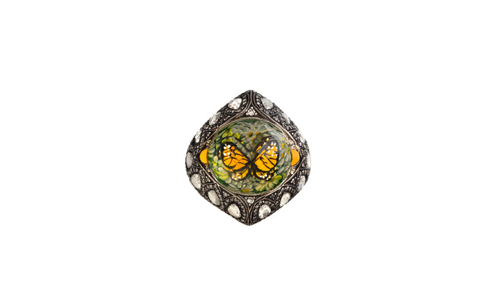 Hand Carved Butterfly Ring