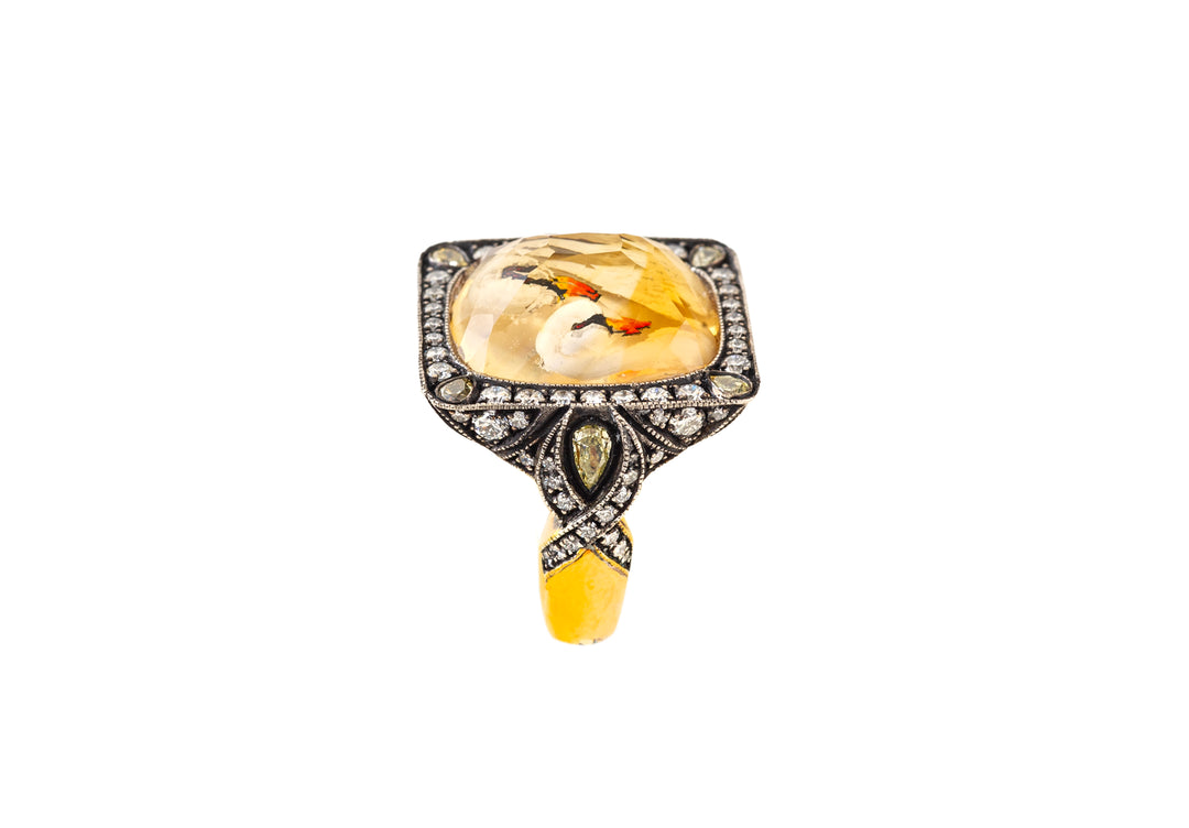 Hand Carved Swan Ring