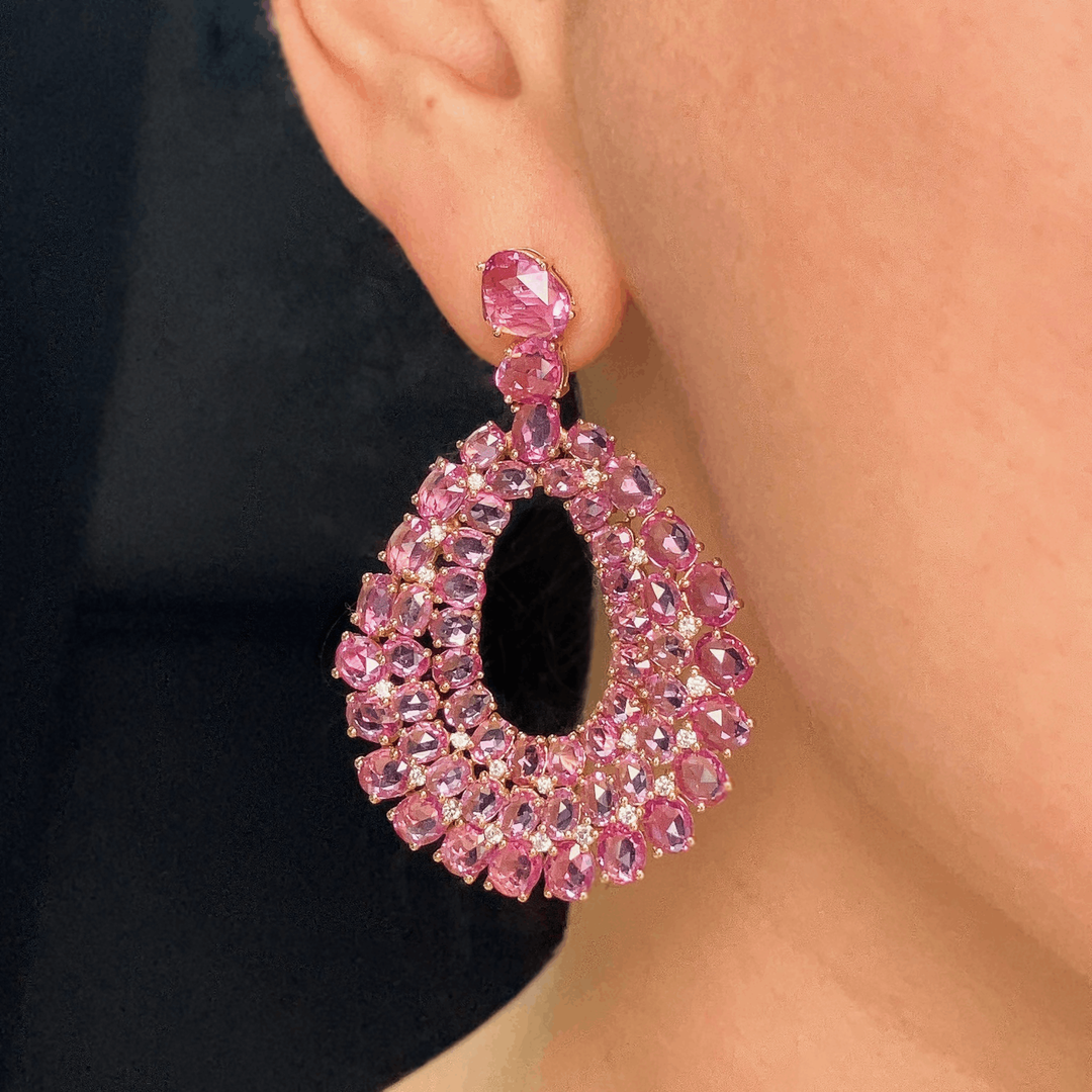 Pink Sapphire Drop Earrings