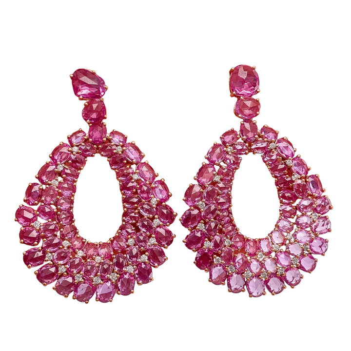 Pink Sapphire Drop Earrings